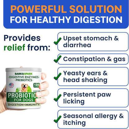 No Poo Chews + Dog Probiotics for Digestive Health Bundle - Diarrhea, Gas Treatment, Upset Stomach Relief - Allergy & Itchy Skin - Digestive Enzymes & Breath Aid Support - Digestion Supplement Treat