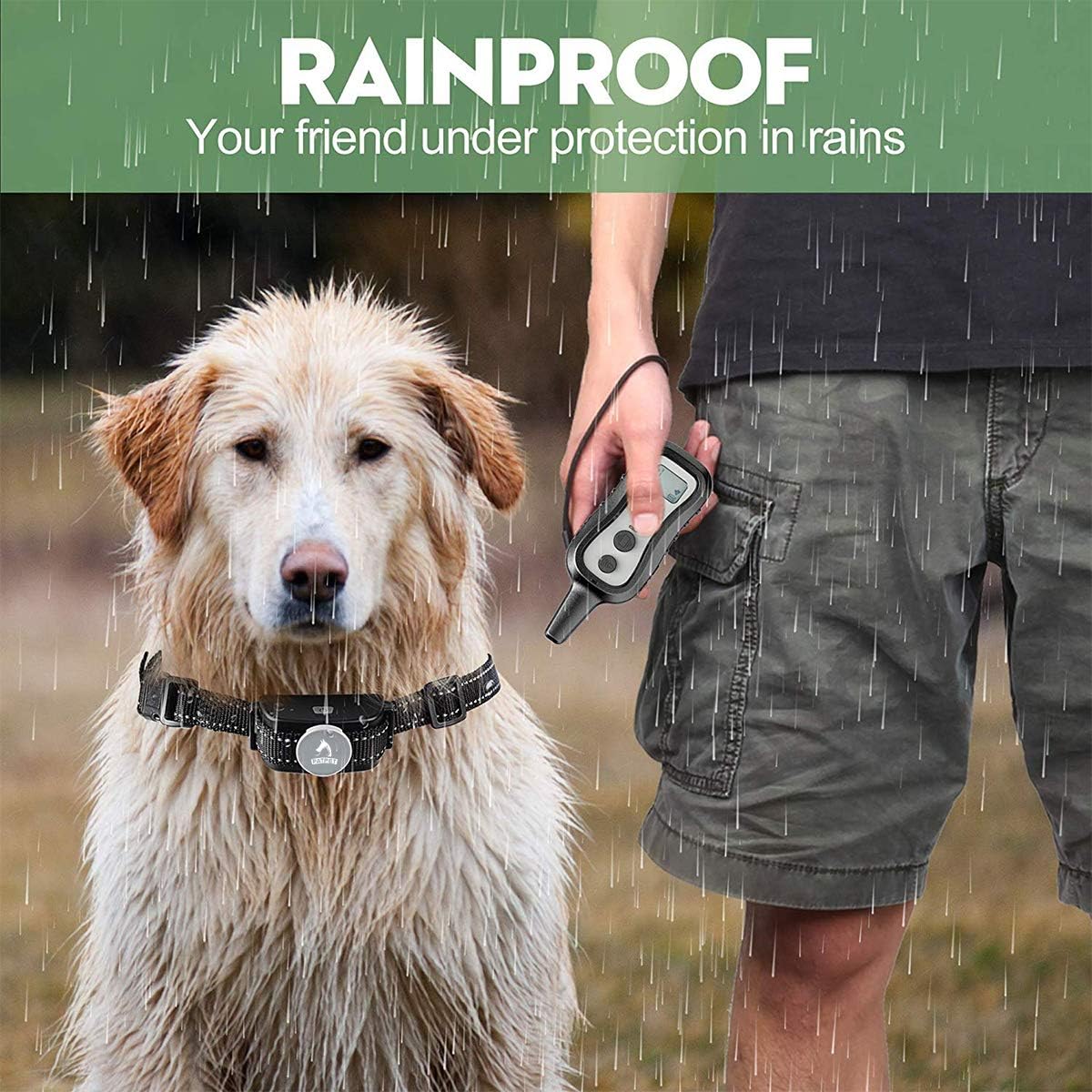 PATPET Dog Training Collar Shock Collar with Remote - 3 Training Modes, Beep, Vibration and Shock, Up to 1000 ft Remote Range, Rainproof for Small Medium Large Dogs