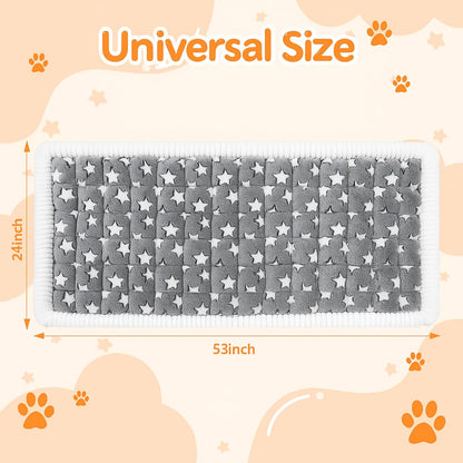 Nuanchu Backseat Dog Bed Mat for Car Non-Slip Pet Seat Cover with Star Pattern, Washable Travel Blanket for Cars Suvs Trucks (Grey & White, 24"x53")