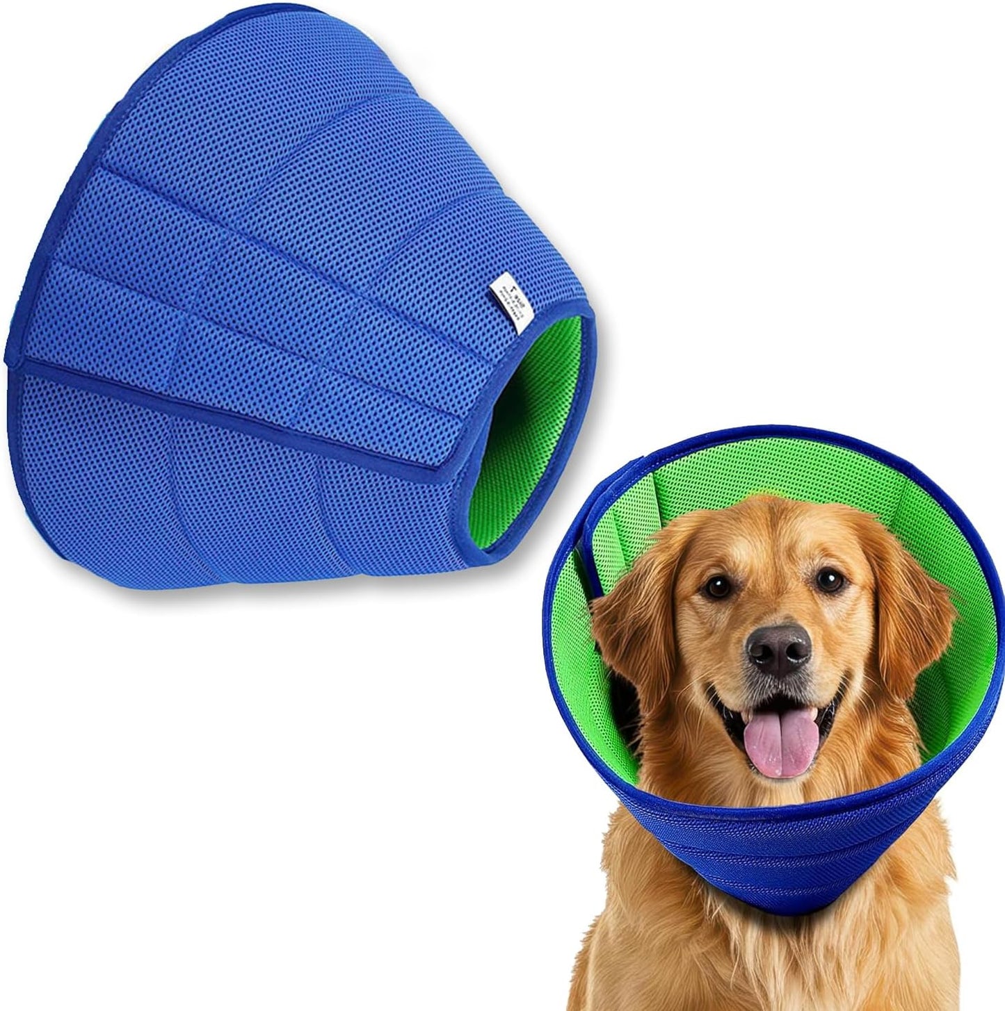 Soft Dog Cone Collar,Adjustable Spay/Neuter Recovery Neck and Head Collar, Soft Dog Tapered Collar for Large/Medium/Small Pets (Blue, XL)