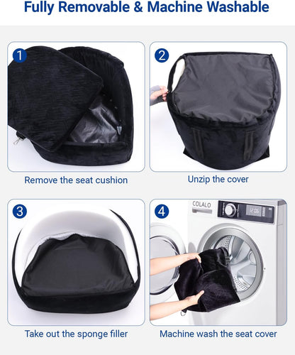 Dog Car Seat for Small Medium Dogs, Pet Booster Seat with Extendable Backrest, Pet Portable Car Seats up to 30 lbs, Washable Travel Bed with Storage Pockets and 2 Safety Leashes, Black