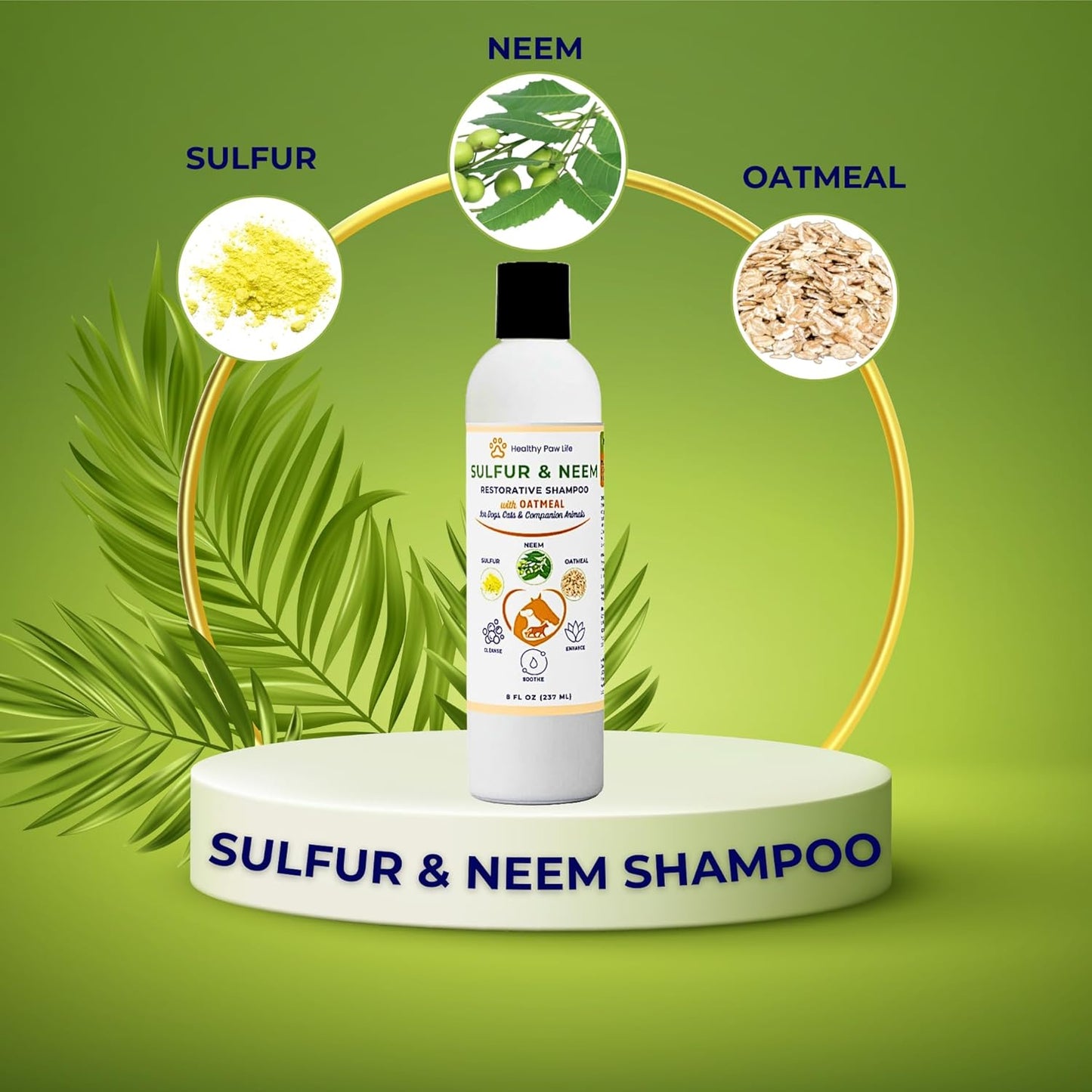 Healthy Paw Life's Sulfur & Neem Restorative Shampoo with Oatmeal