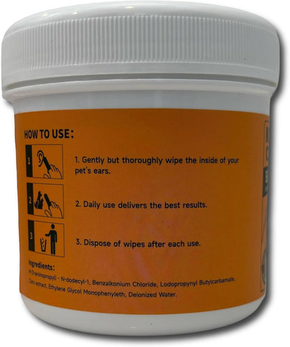 Kirby's Choice Dog Ear Finger Wipes 50 Ct – Gentle & Safe Ear Cleaner for Dogs & Cats – Removes Wax, Dirt & Odor – Helps Prevent Ear Infection & Itching – Vet-Approved Pet Ear Cleaning Wipes