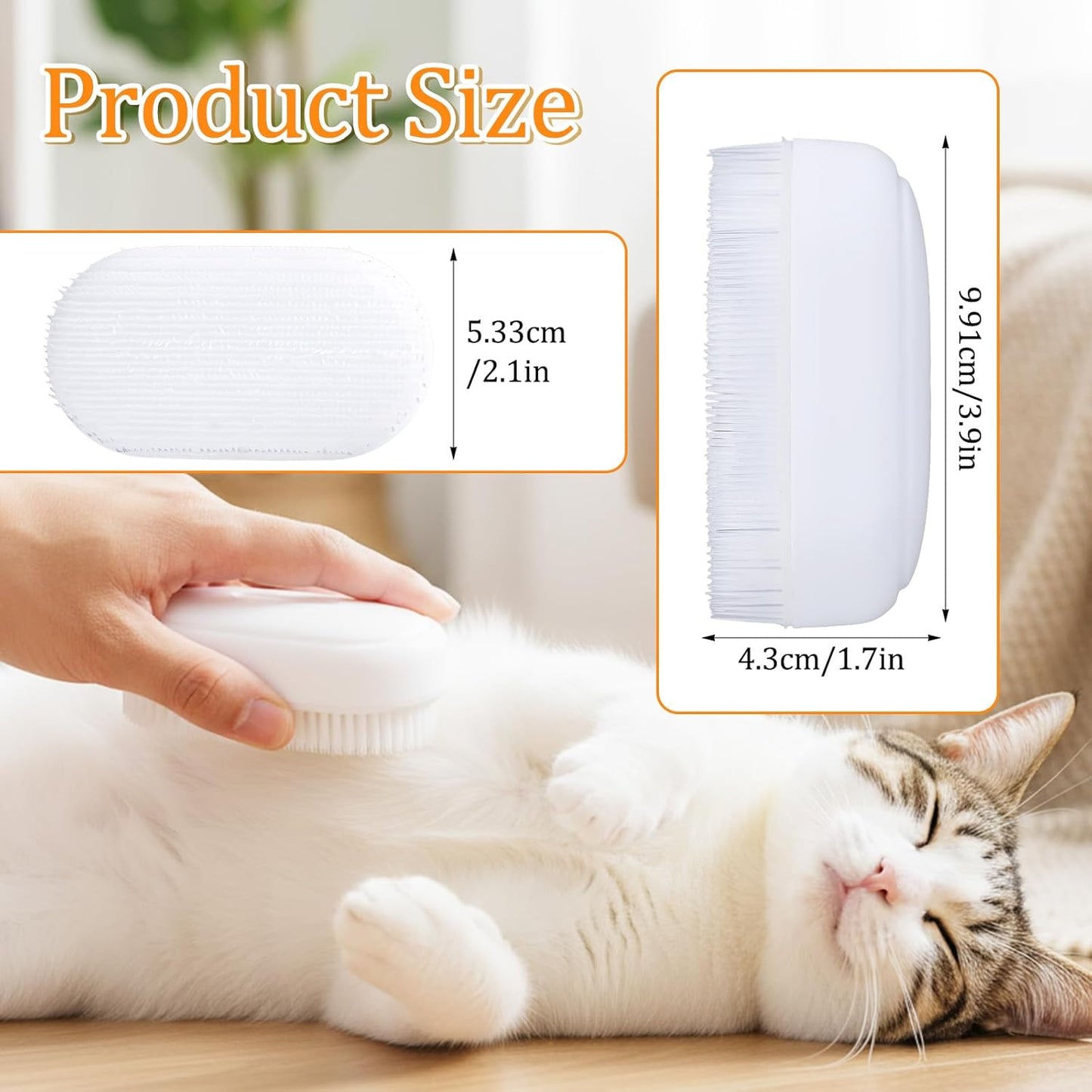 Gentle Cat Tongue Brushes Soft Cat Brush Comfortable Serrations Brushes Scratch-Free Removes Hair Mat Loose Fur Mimicking Maternal Lick Soothing Massage for Cats Enhancing Intimacy