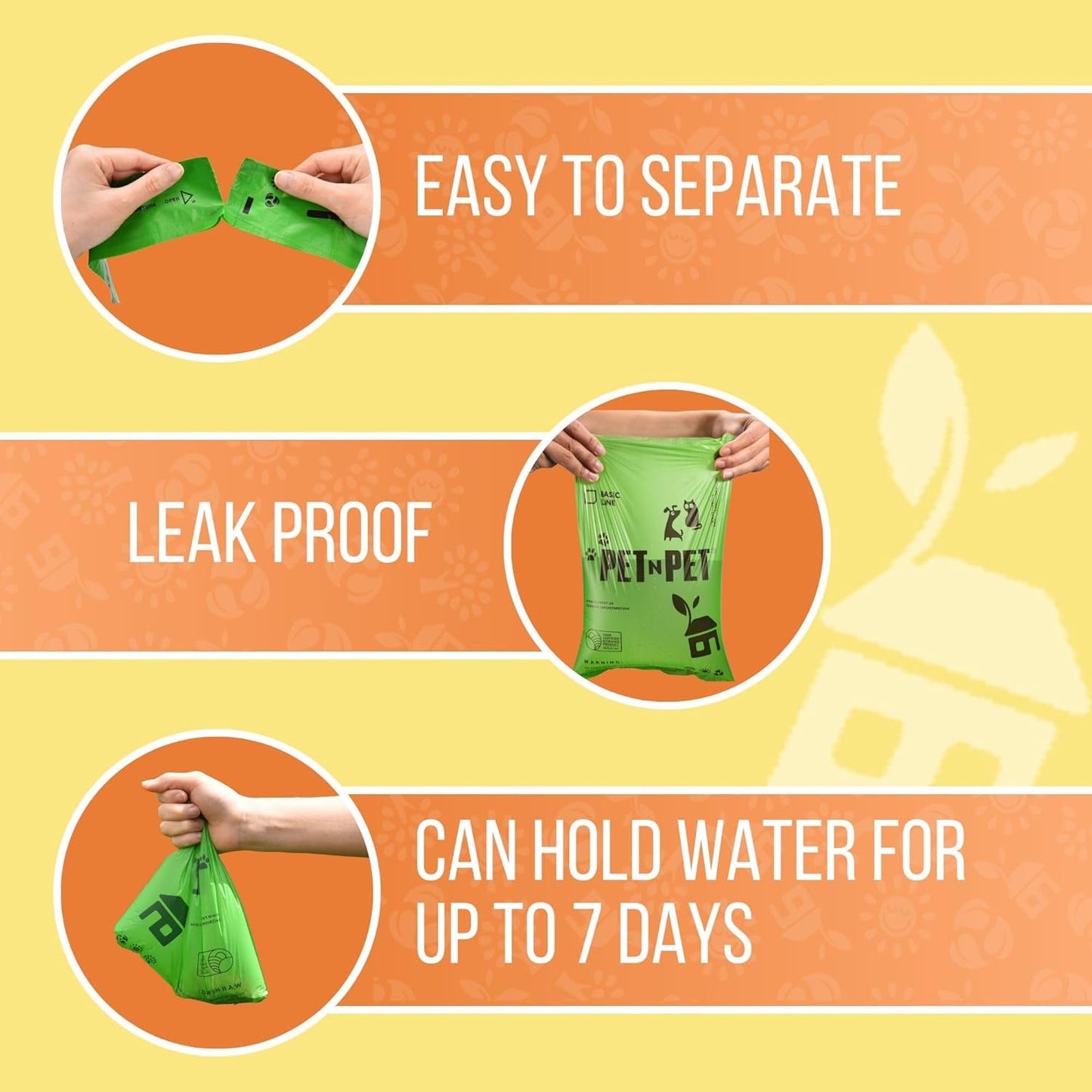 Pet N Pet 1080 Counts Green Poop Bags for Dogs, 38% Plant Based & 62% PE + 100% Plant Based Dog Wipes for Paws and Butt, 8" x 8" Hypoallergenic Wipes