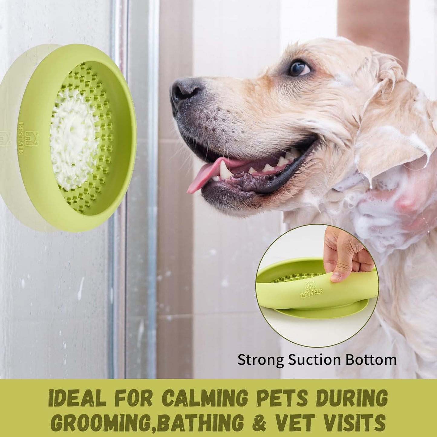 Dog Lick Bowl, Bestalk Anxiety Relief Slow Feeder Dog Lick Mat Treat Dispenser, Non-Slip Licking Bowl Enrichment Toys, BPA Free Silicone, Dishwasher Safe