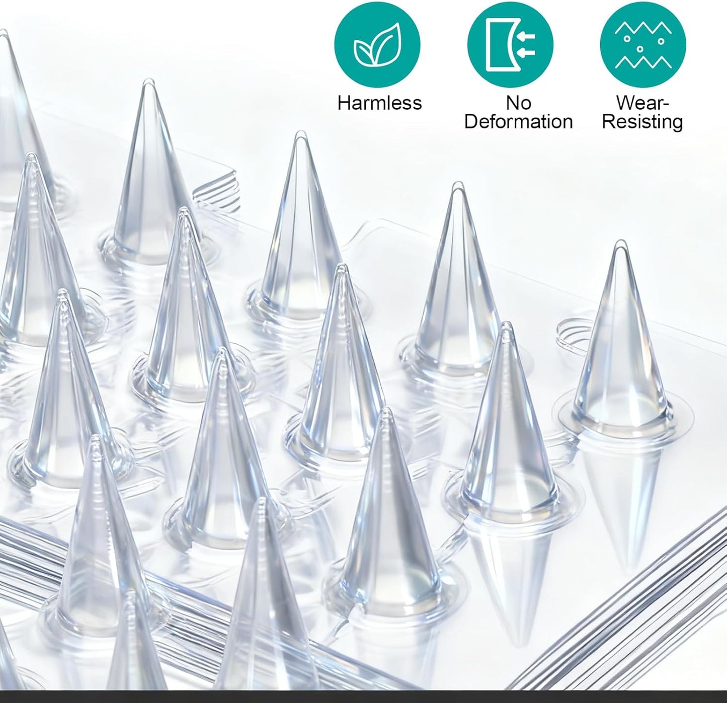 SHENLIU 16 Pieces Cat Deterrent Mat, 16 x 13 Inches Clear Plastic Cat Deterrent Repellent Mat with Spikes Keep Dogs Off Counter Anti Pet for Outdoor Indoor Plants Garden Sofa Window