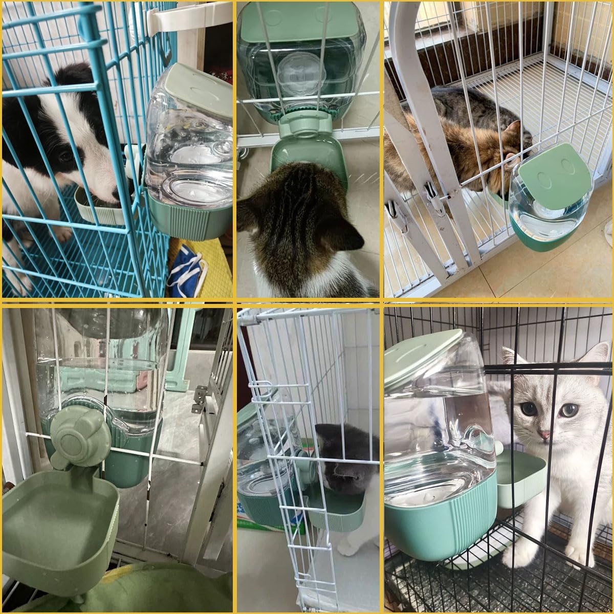 35oz Hanging Automatic Rabbit Water Dispenser, Cage Water Bottle Auto Gravity Pet Water Station for Small Animals, Puppy Kitten Rabbit Chinchilla Hedgehog Ferret, 1L(Green)