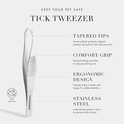 Tweezerman Pet Tick Removal Tweezer, Tick Removal Tool for Dogs and Cats