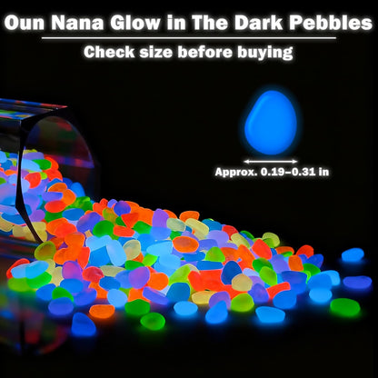 400pcs Glow in The Dark Rocks for Outdoor Garden & Aquarium – Luminous Stones for Landscaping, Pathway, Patio, Driveway, Walkway, Fish Tank, Plant Pots(Multicolor)