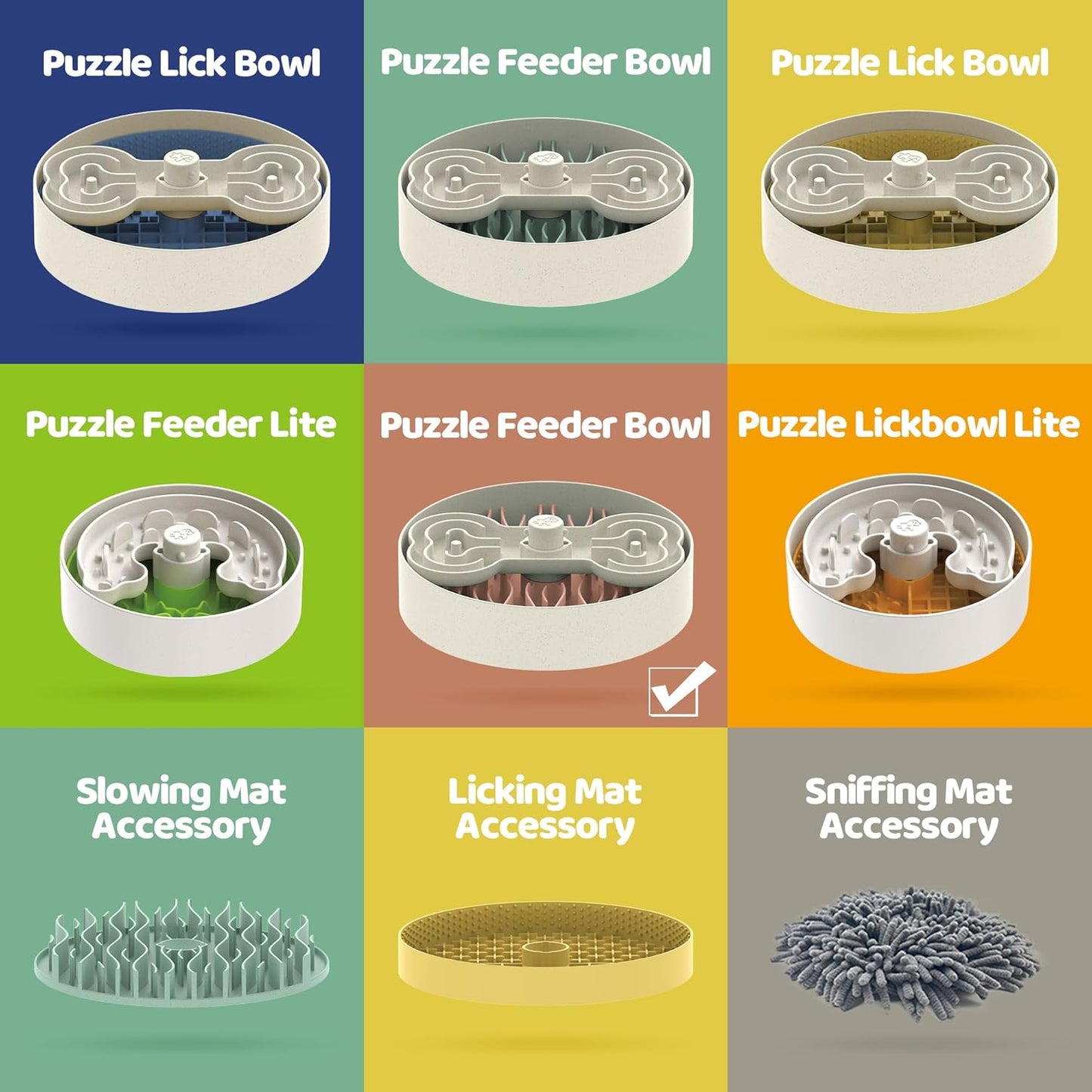 Puzzle Feeder Slow Feeder Dog Bowl for Large Dogs with Non-Slip Base - Adjustable Speed Design, Removable Puzzle Inserts & Dishwasher Safe, Pink