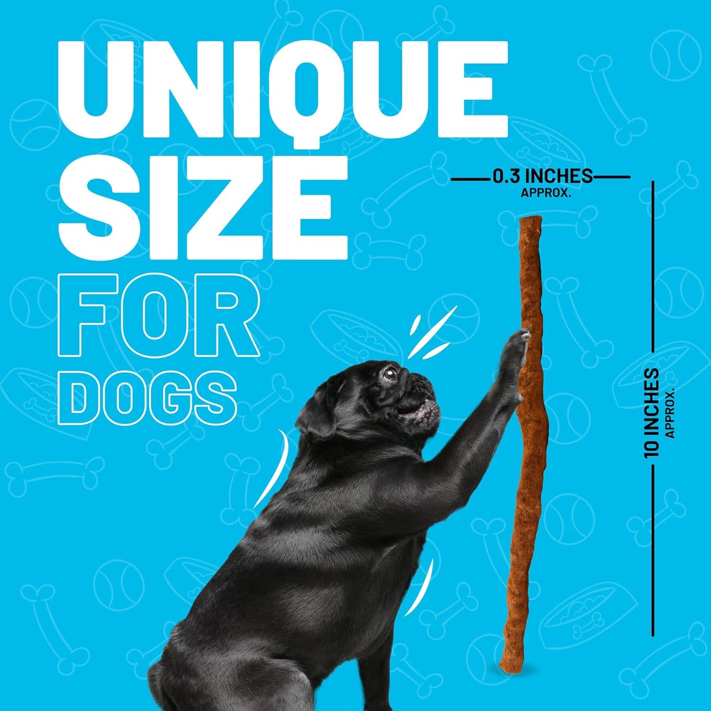 Sitka Farms Beef Sticks - 10 Inch Dog Chews, All Natural Beef Flavor - 50 Count, Premium Crunchy Munchy Sticks with Bully, Collagen and Gelatin