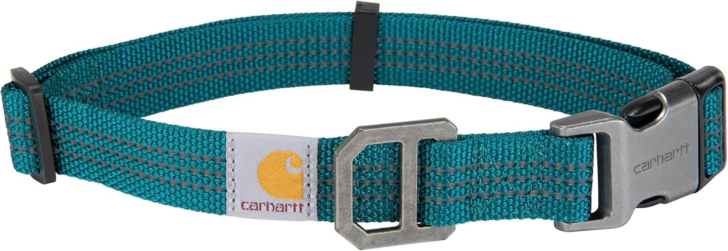 Carhartt Nylon Webbing Dog Collar, Fully Adjustable W/Durable Side Release Buckle, Shaded Spruce, Medium