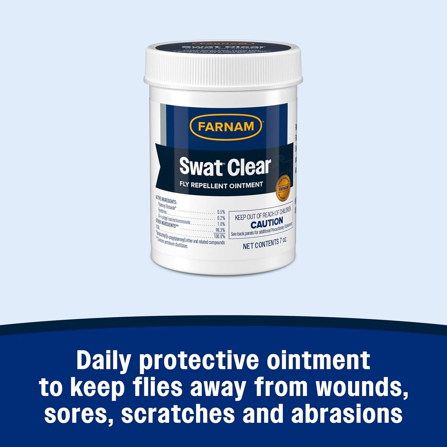 Farnam Swat Fly Repellent Ointment for Wounds, Sores, Scratches and Abrasions, 7 oz