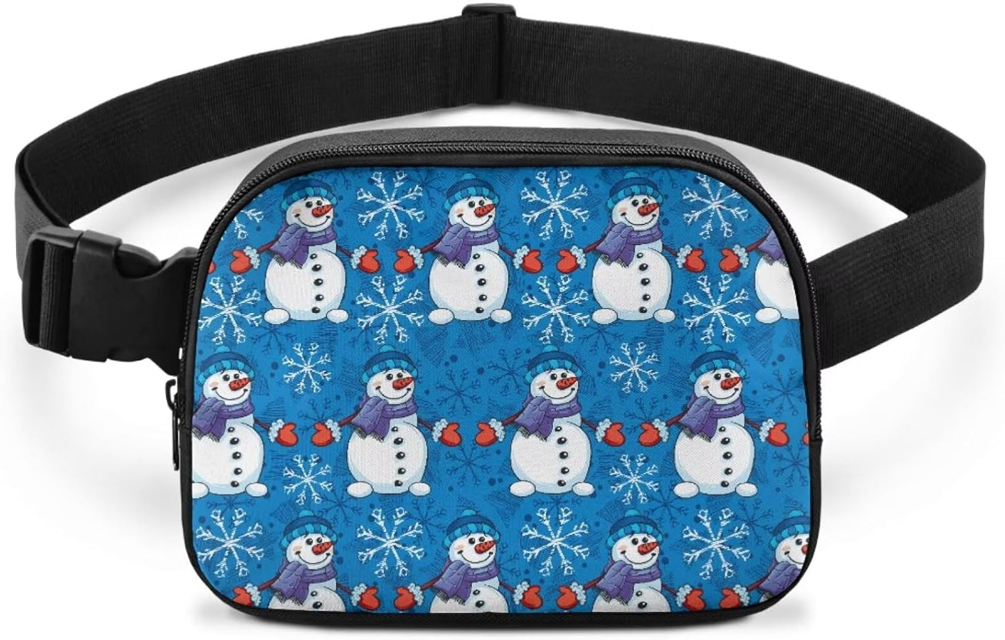 Christmas Snowman Print Dog Training Treat Pouch Hands-Free Dog Walking Bag Dogs Food Dispenser Portable Zipper Pet Training Pouch