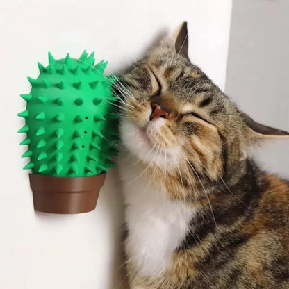 PetPhindU Cat Face Scratchers Self Groomer for Clawing, Stretching, and Grooming Built-in Catnip Compartment Wall Mounted Corner Brush (Green,One Size)