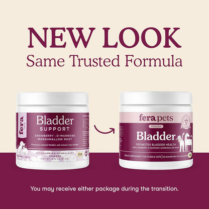 Fera Pets Bladder Support - Cranberry for Dogs & Cats - D-Mannose & Marshmallow Root - Urinary Tract Support - Supports Normal Urine pH - Boosts Immunity - 60 Scoops