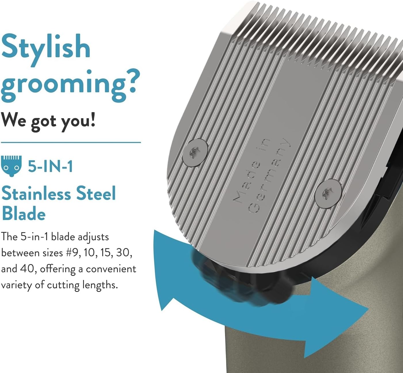 Wahl Professional Animal Arco Pet, Dog, Cat, and Horse Cordless Clipper Kit, Champagne (8786-452)