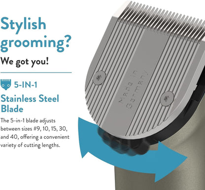 Wahl Professional Animal Arco Pet, Dog, Cat, and Horse Cordless Clipper Kit, Champagne (8786-452)