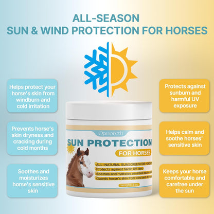 Horse Sunscreen for Nose & Sensitive Pink Skin – Natural Sunscreen for Horses with Non-Nano Zinc Oxide – Protects Against Sunburn, Windburn & Dryness – Safe, Long-Lasting Sunblock for All Seasons,8 oz