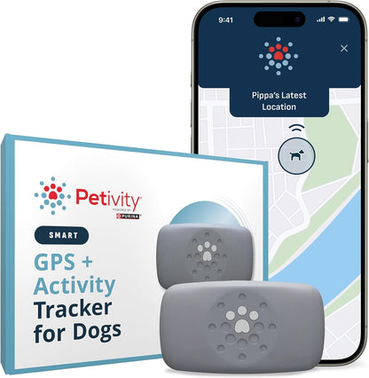 Petivity Smart GPS and Activity Pet Tracker for Dogs Powered by Purina, Waterproof Real Time Tracking GPS Dog Collar, Downloadable App, Subscription Required
