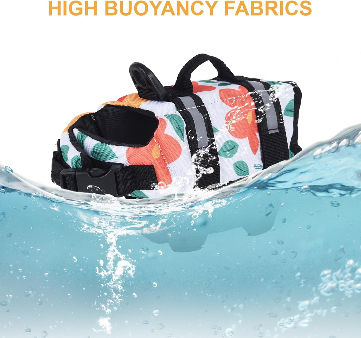 Teacup Dog Life Jacket, XXS Dog Life Jacket, Patterned Surface Elastic Adjustment Puppy Life Jackets for Small Dogs with Safety Pom Buckle, Small Dog & Cat Life Jackets 3-9 Lbs