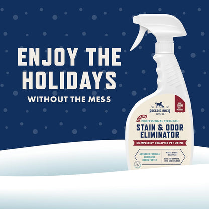 Rocco & Roxie Extreme Stain & Odor Eliminator for Strong Odor, Pet Urine Enzyme Cleaner Destroyer, Stain Remover, Dog Poop and Cat Pee, Enzymatic Carpet Cleaner Spray for Home, Puppy Potty Training