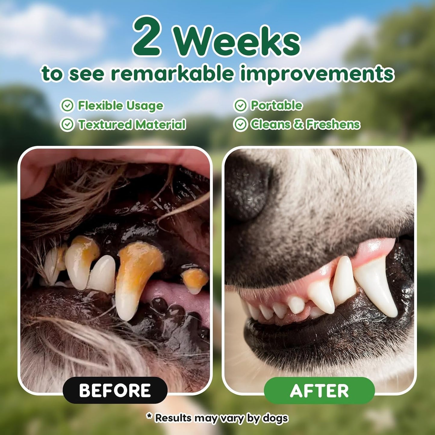 Dog Dental Care Wipes - Tooth Brushing kit, Teeth Cleaning Wipes for Dogs & Cats, Toothbrush Finger Dental Wipes Gum Care & Remove Stain - 60 Count