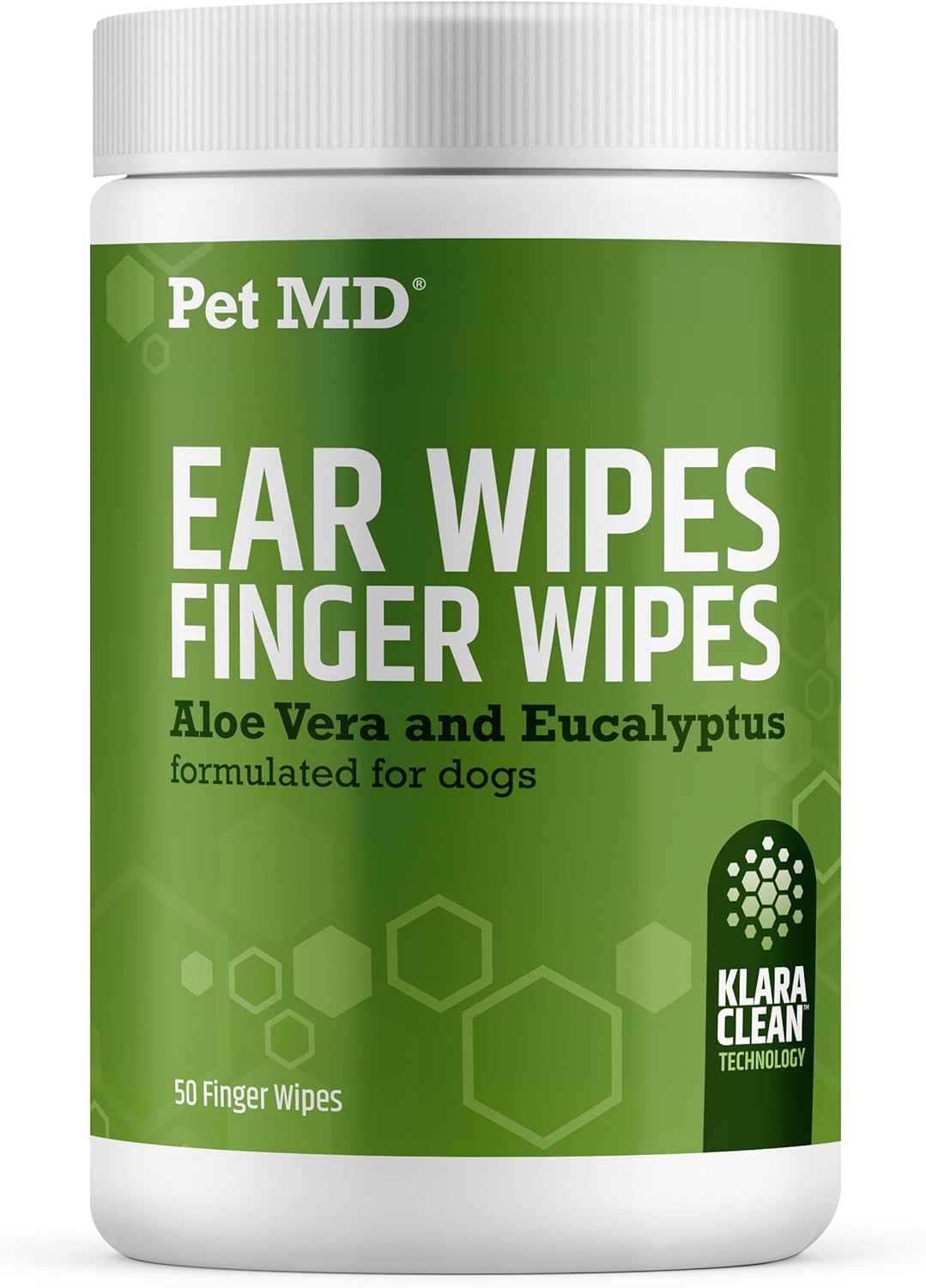 Dog Ear Cleaning Finger Wipes with Aloe Vera & Eucalyptus Oil – Veterinarian Formulated Pet Ear Wipes for Dog Ear Care – Made in USA – 50 Count
