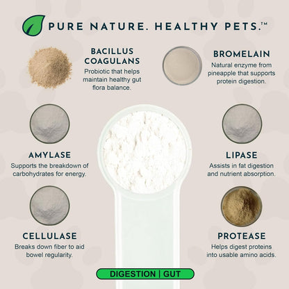 Animal Essentials Plant Enzyme & Probiotics - Probiotics & Digestive Enzymes for Dogs & Cats, Natural Daily Gut & Digestion Support Supplement for Pets, Plant Based - 3.5 Oz