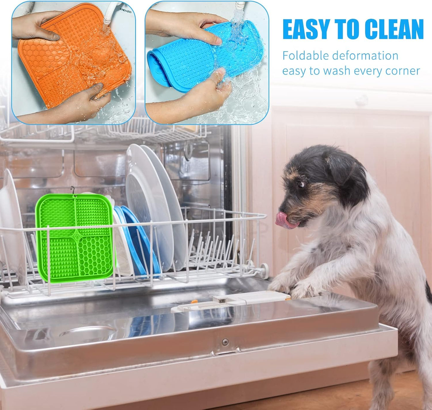 Lick Mat for Dogs, Premium Lick Pad with Suction Cups for Dog Anxiety Relief, Slow Feeder Dog Bowls, Bathing, Grooming and Training.