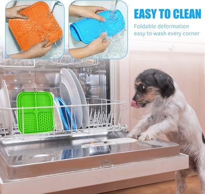 Lick Mat for Dogs, Premium Lick Pad with Suction Cups for Dog Anxiety Relief, Slow Feeder Dog Bowls, Bathing, Grooming and Training.