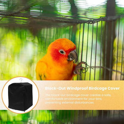 Bird Cage Cover for Night, Bird Cage Cover Shield, Black-Out Birdcage Cover, Good Night Windproof Light-Proof Cage Accessories for Parakeets Lovebirds Parrot (Only Covers)