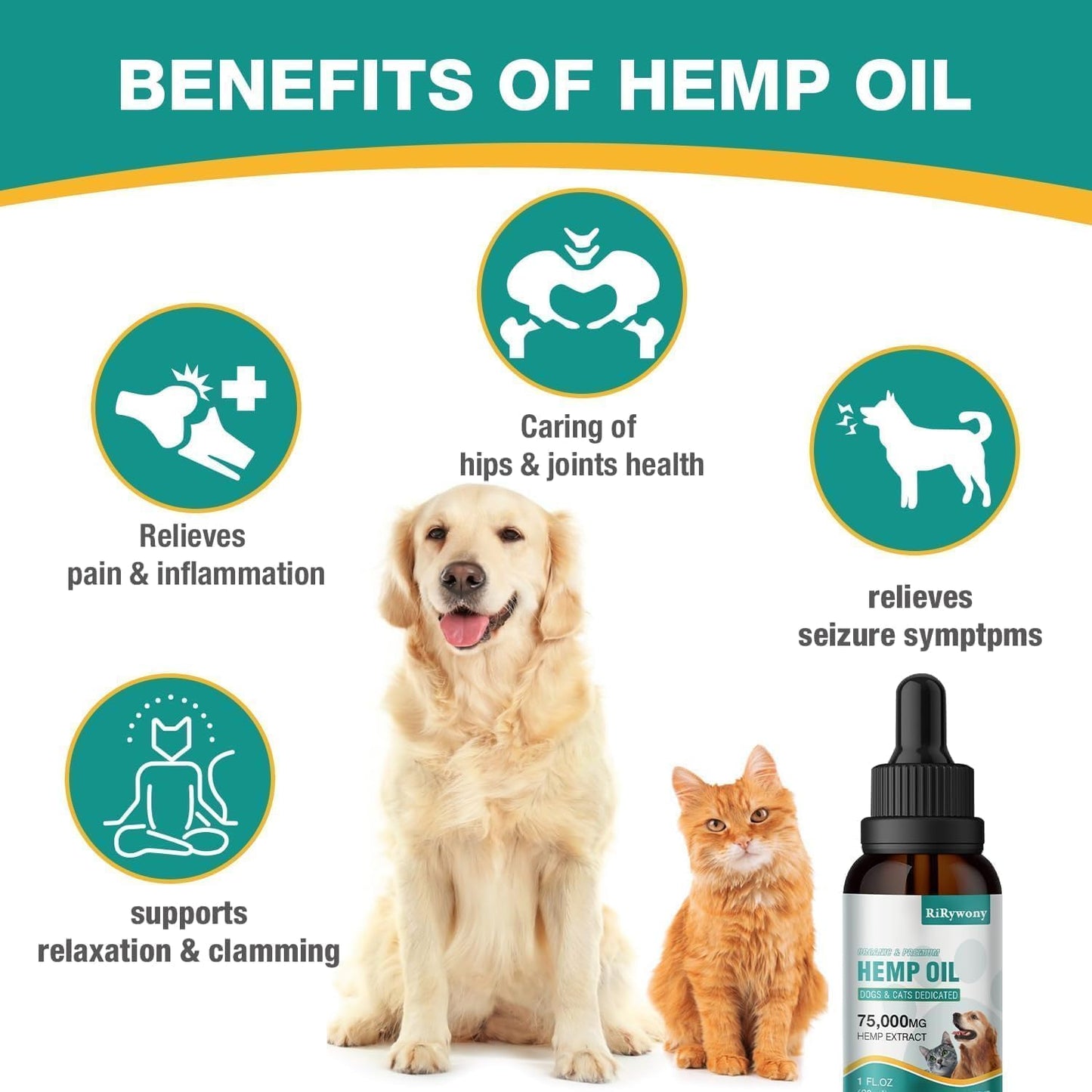 2 Pack Hemp Oil for Dogs & Cats- Helps Pets with Аnxiety, Pаin, Strеss, Аrthritis, Sеizures Rеlief - Organic Pet Hemp Oil Drops Treats - Skin Нiр Jоint Hеalth