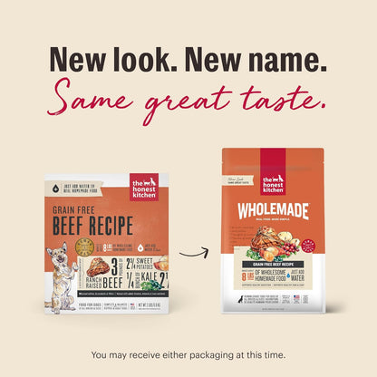 The Honest Kitchen Wholemade™ Dehydrated Grain Free Beef Dog Food, 2 lb Bag