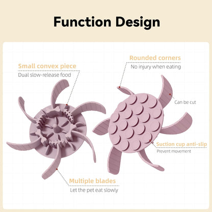 Slow Feeder Insert for 4.5"-7" Dog Bowl, Cuttable Silicone Maze with Suction Cups, Anti-Gulping Slow Eating Mat, Dishwasher Safe (Pink)