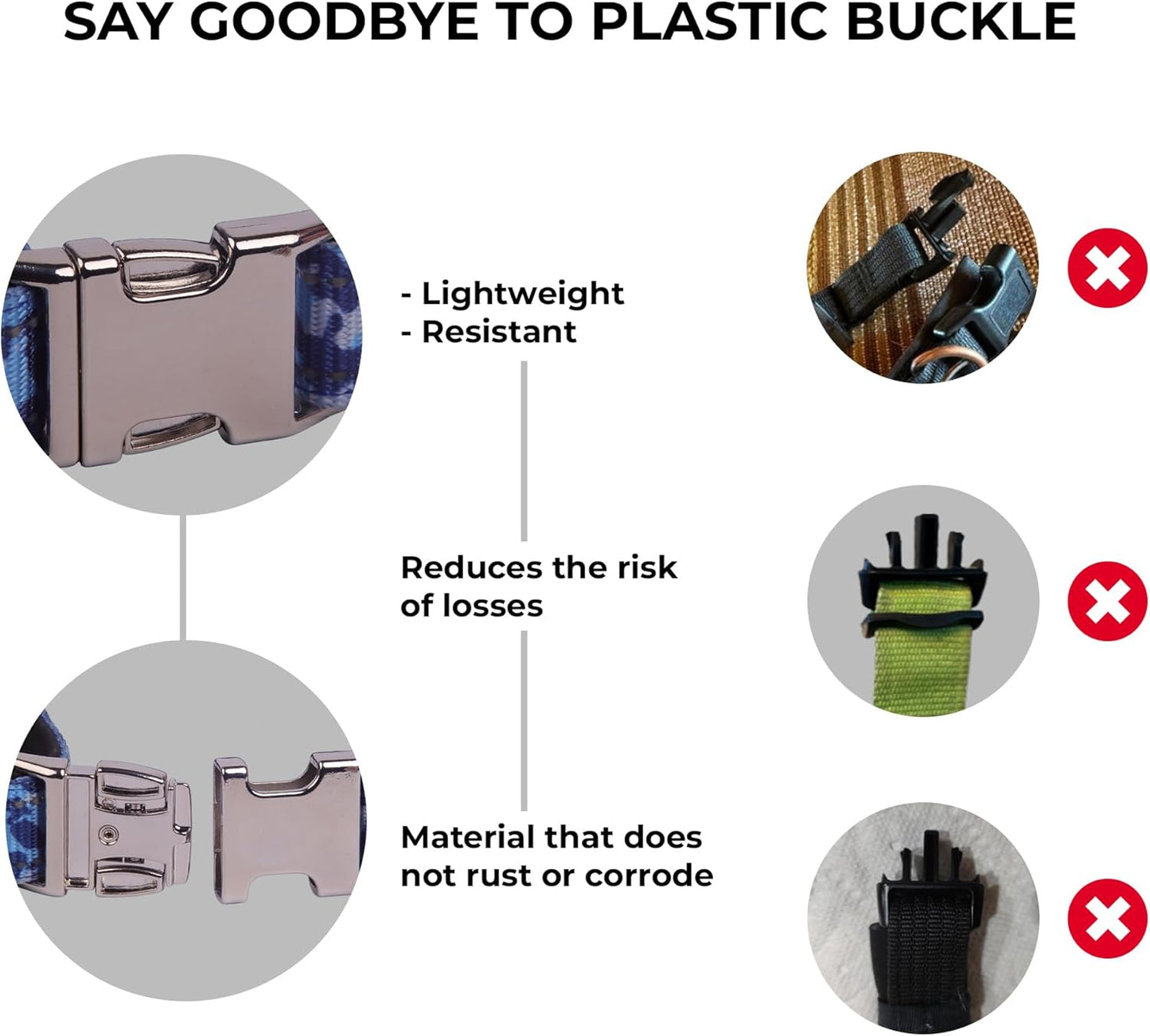 Airtag Dog Collar, Waterproof Airtag Holder, Apple Airtag Dog Collar, Heavy Duty Dog Collar, Adjustable, Soft, and Reflective for Medium and Large Dogs (Blue)