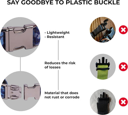 Airtag Dog Collar, Waterproof Airtag Holder, Apple Airtag Dog Collar, Heavy Duty Dog Collar, Adjustable, Soft, and Reflective for Medium and Large Dogs (Blue)