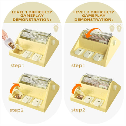Paw-Activated Rolling Puzzle Game Toy Level 2 in 1 Puppy Treat Toys Capacity 14oz Slow Feeder Adjustable Interactive Food Dispenser for Small/Medium Dogs Brain Mental Stimulation Healthy Eating