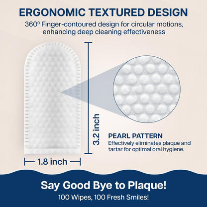 Dog Teeth Cleaning Wipes - 100 Value Pack - Fresh Mint Dog Dental Wipes, Vet Formulated Pet Teeth Cleaning Finger Wipes for Dogs & Cats – Effective Dog Teeth Cleaning, Plaque & Tartar Solution