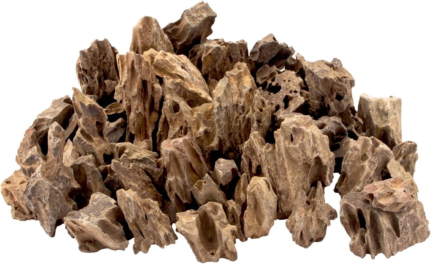 18.1 Pounds Natural Dragon Stones for Aquascaping Terrariums,Aquarium Dragon Ohko Rock (2.1 to 7.2 inch)