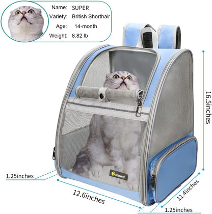 Texsens Pet Backpack(Blue) & Ear Care Wipes Combo‌