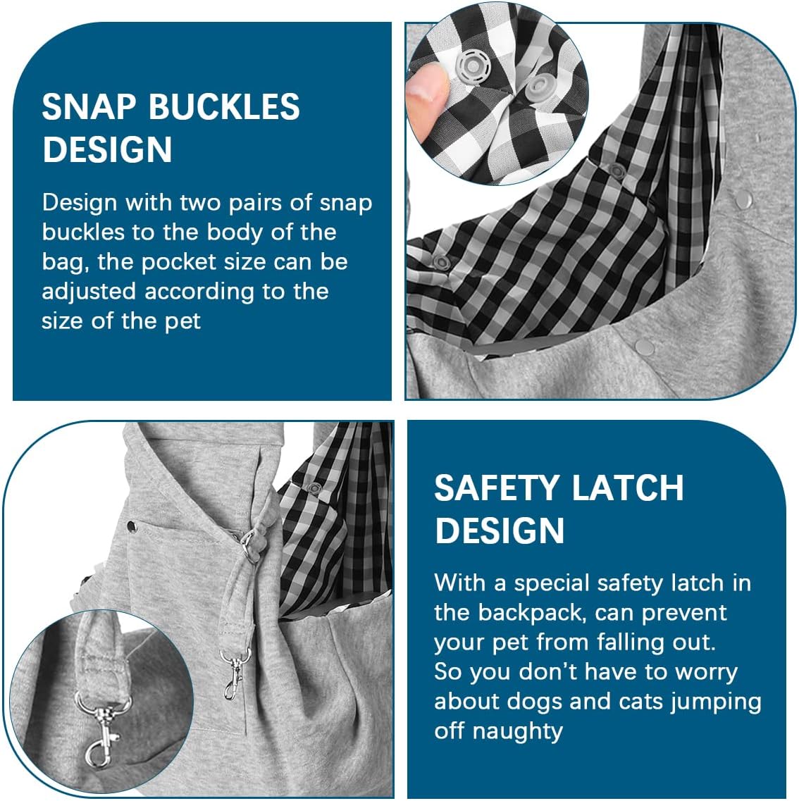 Soft Cotton Pet Sling Carrier for Cats & Small Dogs – Hands-Free Shoulder Bag, Breathable & Comfortable Tote for Outdoor Walks (Black)