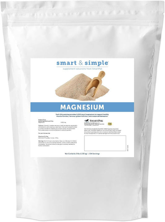 SmartEquine Smart & Simple Magnesium Horse Supplement | Supports Metabolism and Muscle Function | 154 Servings | 3 lb