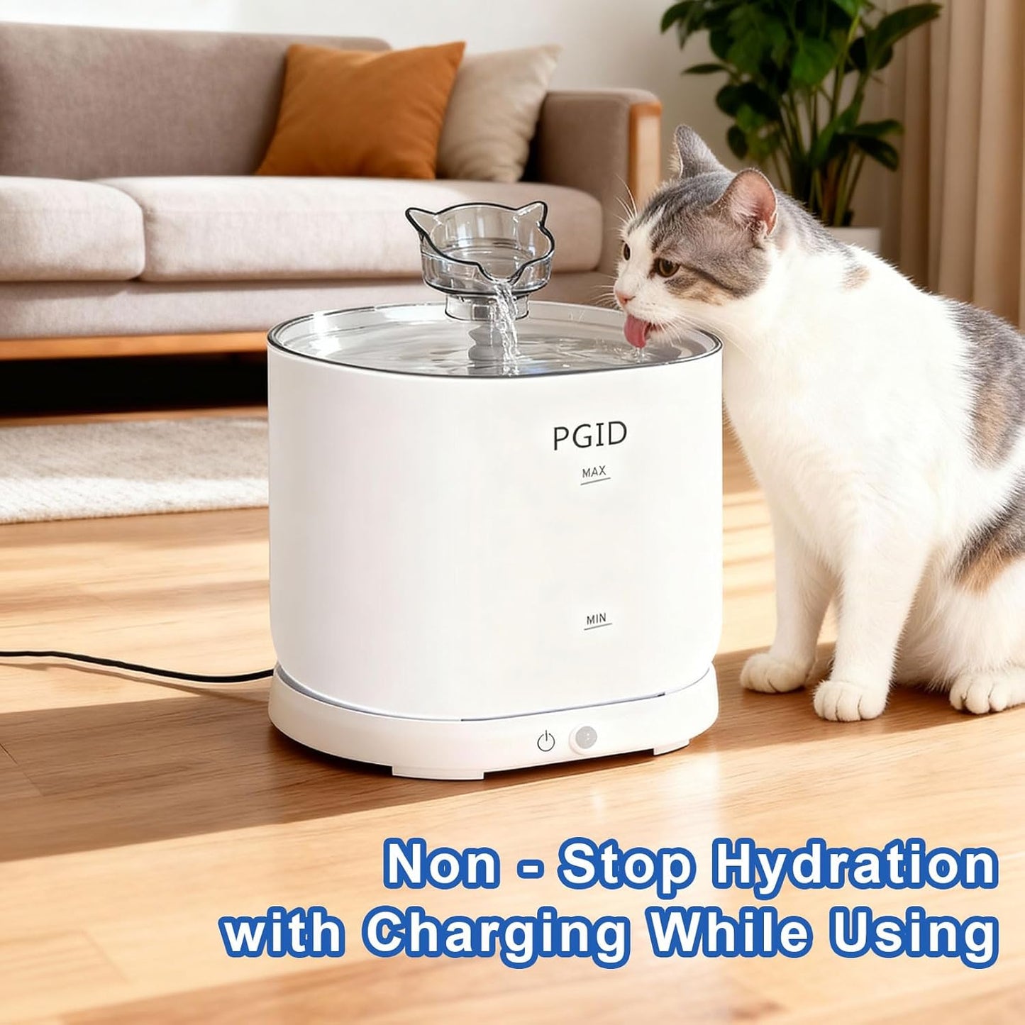 FGID Automatic Cat Feeder with Camera 6L Dog Feeders+ 2.2L Cordless Cat Water Fountian 5000mah Battery Operated Dog Fountian Set