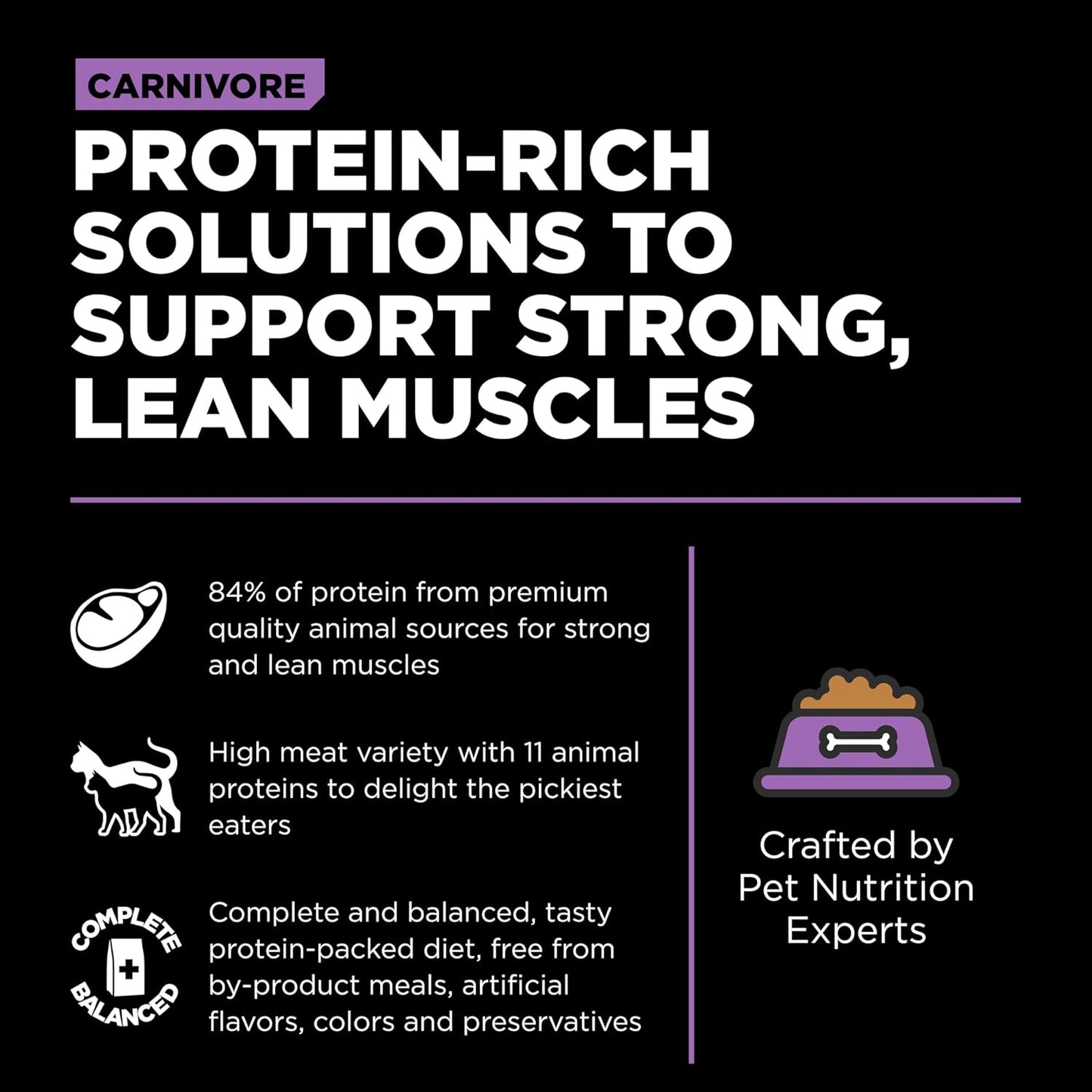 Go! Solutions Carnivore, Grain-Free, Protein Rich Dry Cat Food, Chicken, Turkey and Duck Recipe, 3 lb Bag