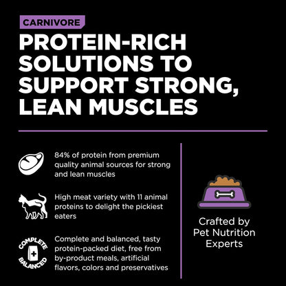 Go! Solutions Carnivore, Grain-Free, Protein Rich Dry Cat Food, Chicken, Turkey and Duck Recipe, 3 lb Bag