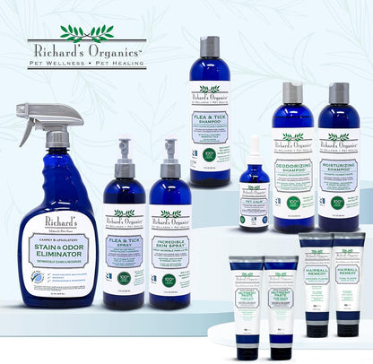 Richard’s Organics Flea and Tick Shampoo for Dogs – 100% All-Natural Actives Kills Fleas, Ticks and Repels Mosquitos – Gentle, Won’t Dry Skin, Great Smelling Essential Oils (12oz bottle),FG00440