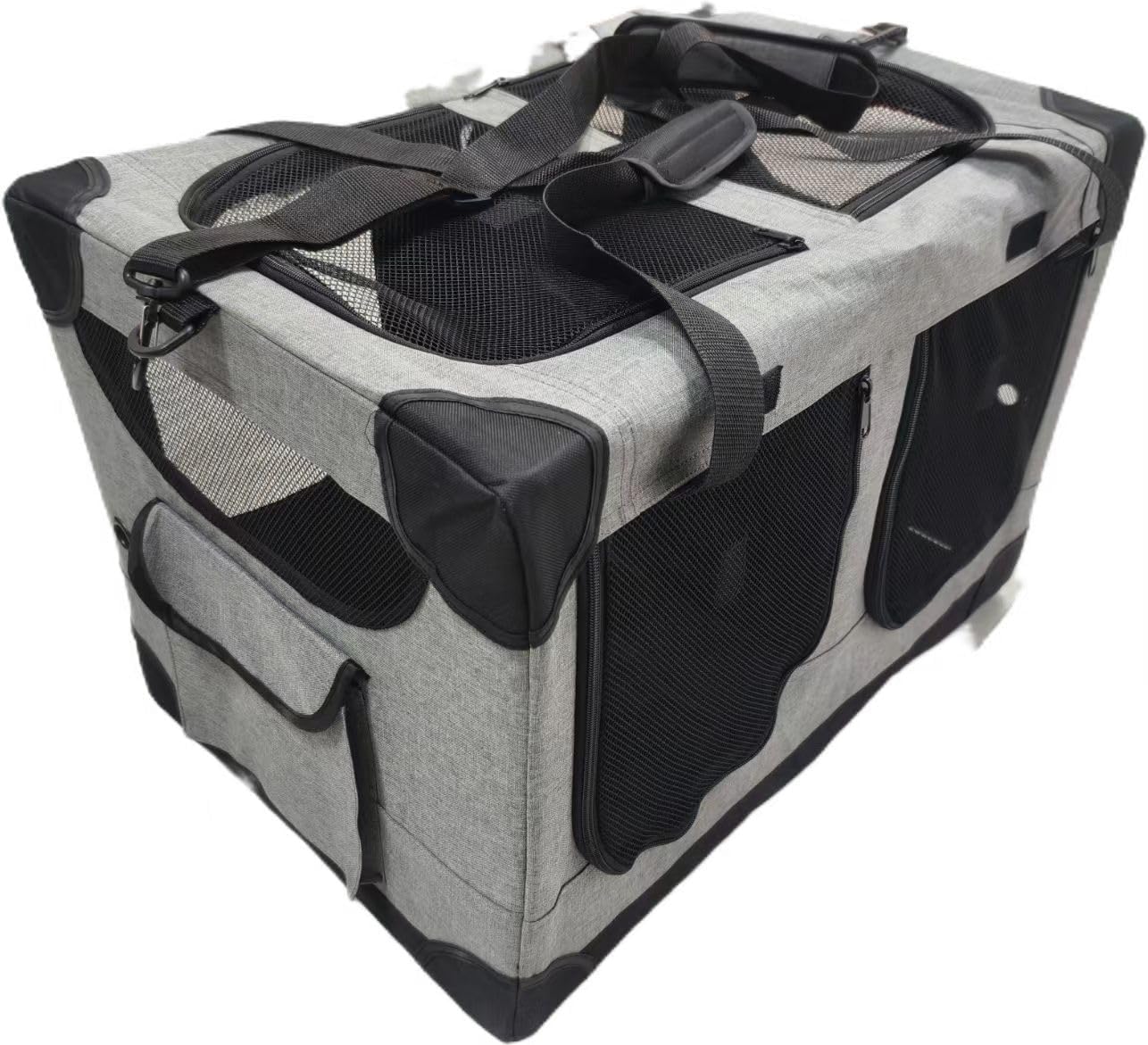 Extra Large Cat Carrier for 2 Cats, Foldable Soft-Sided Pet Carrier with Storage Tote, Portable Travel Crate for Large Cats & Multi-Cat Families, for Car and Home Use 24.4"x16.5"x16.5"