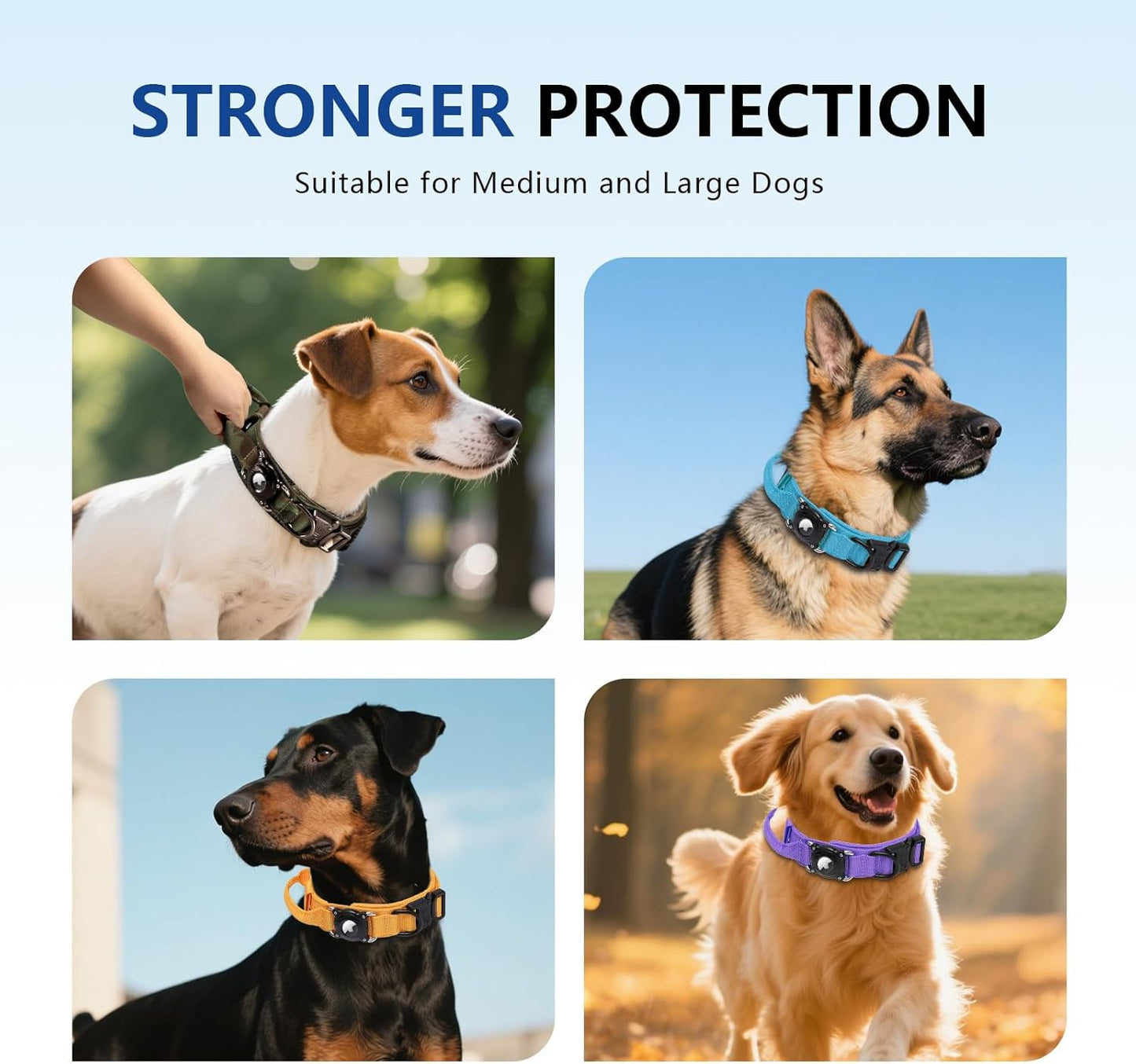 2026 New and Improved AirTag Dog Collar, Military Tactical Dog Collar with Integrated AirTag Holder - Adjustable Control Handle, Durable Metal Buckle, Comfortable GPS Dog Collars (Black,L)